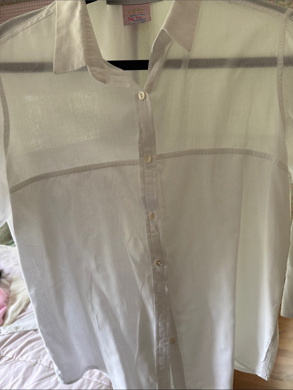Gretchen Scott Sheer White Blouse with Printed Tag